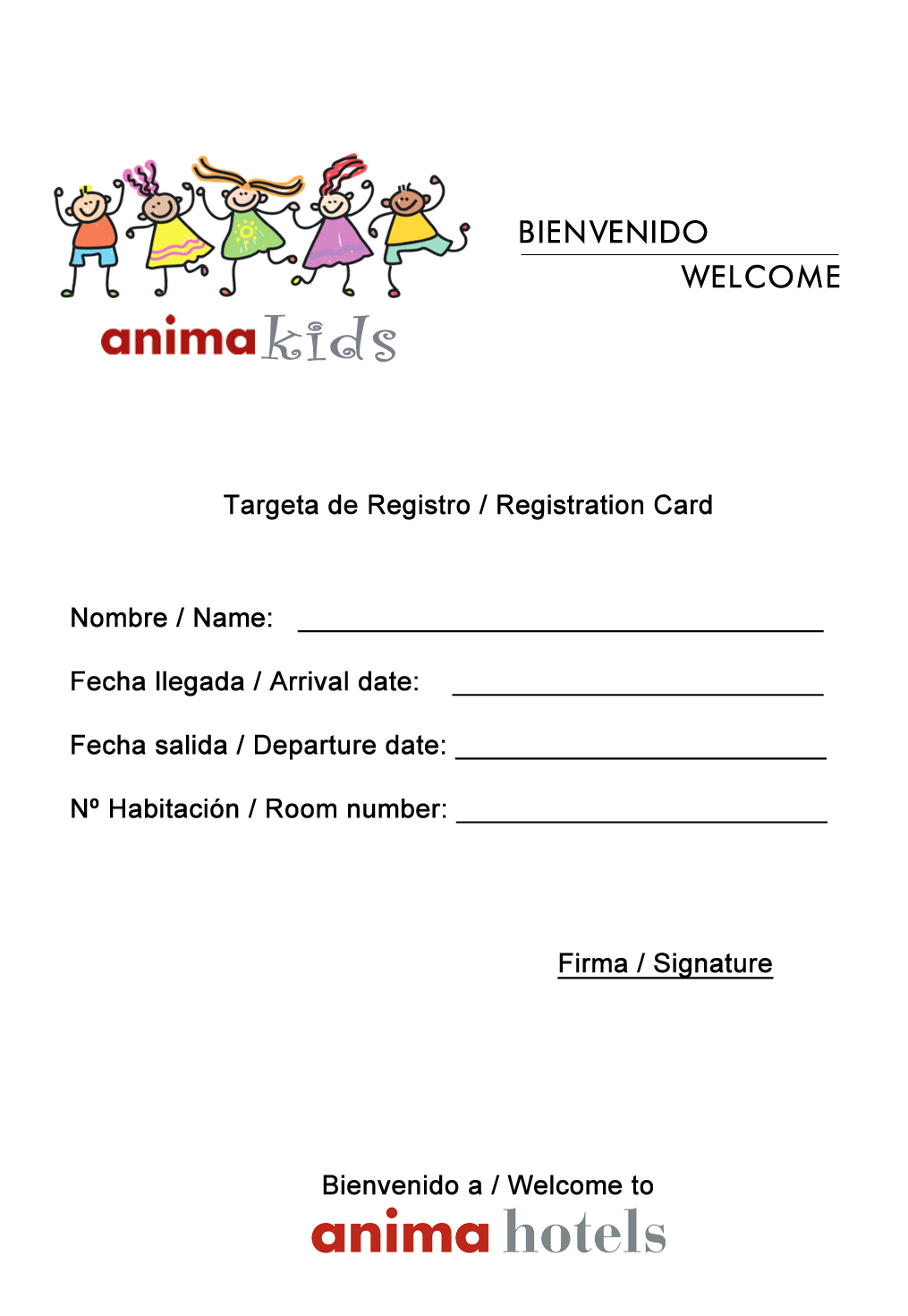 check in kids Anima Hotels