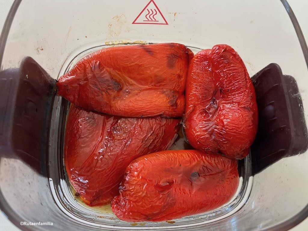 pimientos asados en freidora de aire